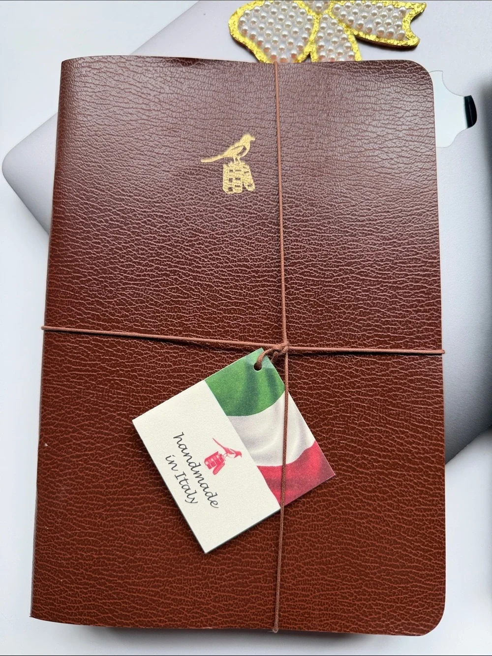 Bieffe Set of 6  Handmade Italian Notebooks - Dark Green & Red